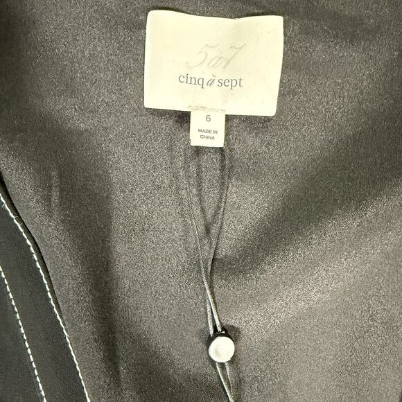 NWT Cinq A Sept BLACK Chelsea Mini Wrap Dress 1/2 Sleeve Women's Size 6 US - Picture 4 of 13